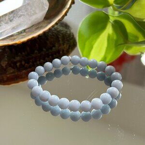 8mm handmade angelite bead bracelet